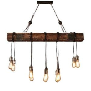 Lustre Bois Industriel