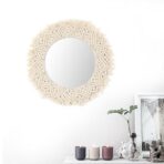 miroir macramé blanc