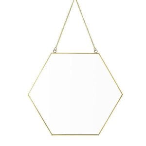 miroir hexagonal dore