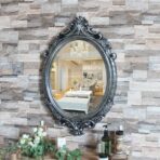 miroir ovale argente