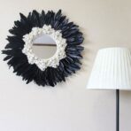 miroir plumes rond