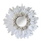 miroir rond plume