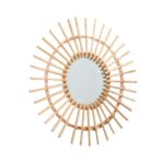 vintage rattan mirror