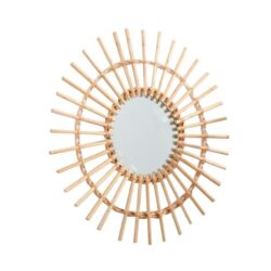vintage rattan mirror