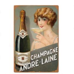 plaque émaillée champagne