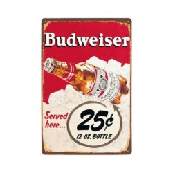 plaque métal budweiser