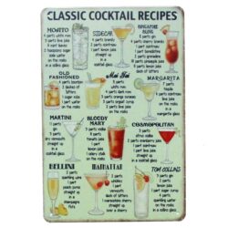 plaque métal cocktail