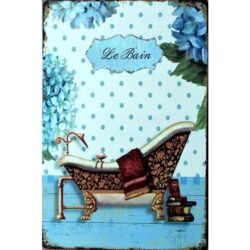 plaque métal deco salle bain