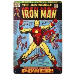 plaque métal iron man