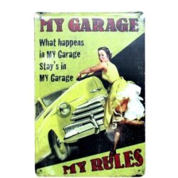 metal pin up garage plate