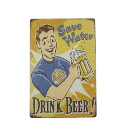 plaque métal pub bière