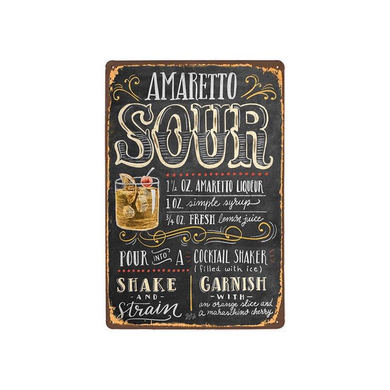 plaque-metal-vintage-amaretto-sour Plaque Métal Vintage Amaretto Sour