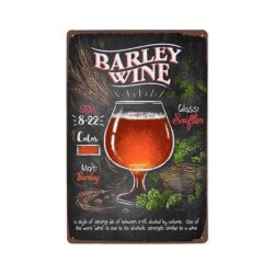 vintage barley wine metal plate