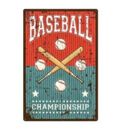 vintage baseball metal plate
