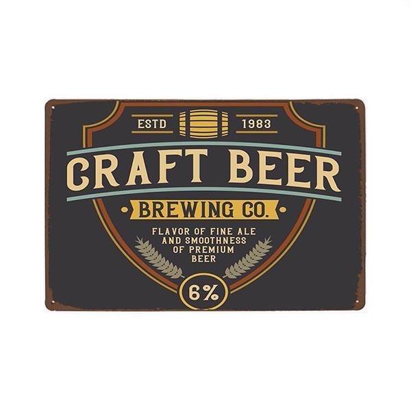 plaque-metal-vintage-beer-craft Plaque Métal Vintage Beer Craft