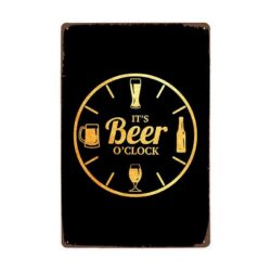 Plaque Métal Vintage Beer O' Clock
