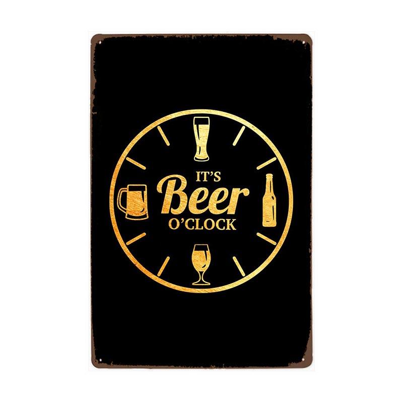 vintage metal plate beer o clock vintage metal plate beer o clock