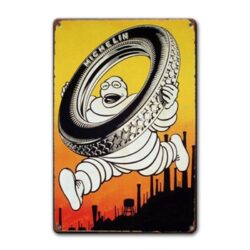 Plaque Métal Vintage Bidendum Michelin Pneu
