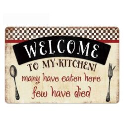 Plaque Métal Vintage Bienvenue Dans Ma Cuisine