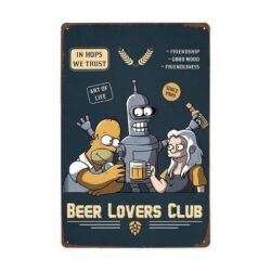 Plaque Métal Vintage Bière Homer Bender Bean