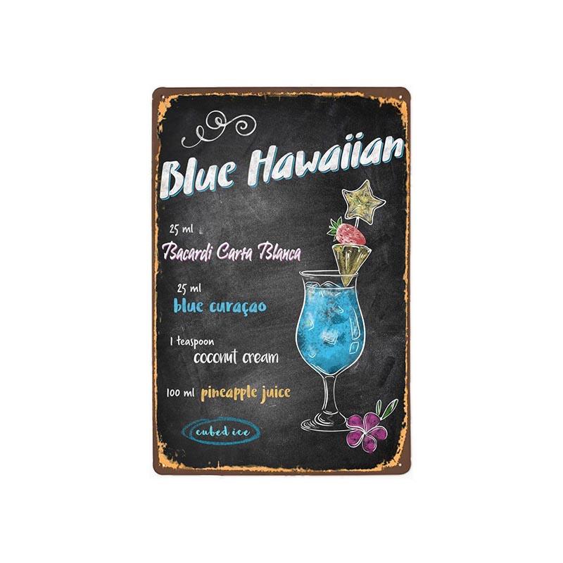 plaque-metal-vintage-blue-hawaiian Plaque Métal Vintage Blue Hawaiian