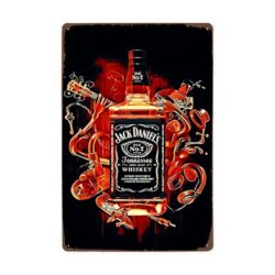 Plaque Métal Vintage Bouteille Jack Daniel's