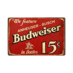 Plaque Métal Vintage Budweiser 15c