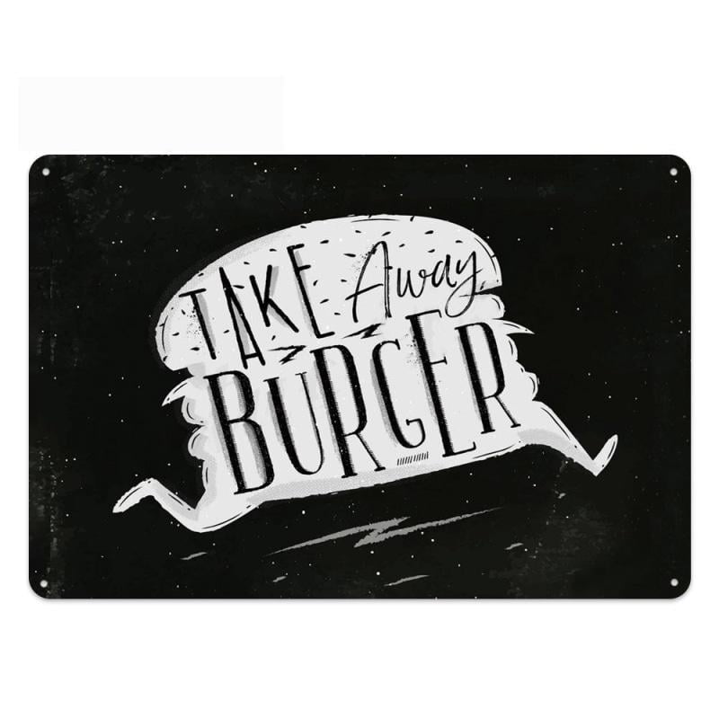 plaque-metal-vintage-burger-a-emporter Plaque Métal Vintage Burger À Emporter
