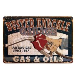 plaque métal vintage busted knuckle garage