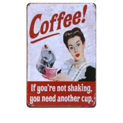 Plaque Métal Vintage Café Pin-up