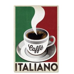 Plaque Métal Vintage Caffé Italiano