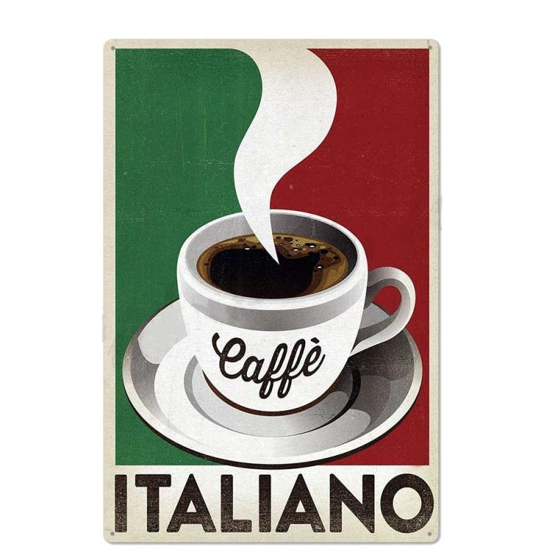 plaque-metal-vintage-caffe-italiano Plaque Métal Vintage Caffé Italiano