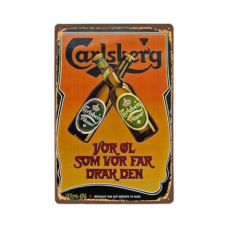vintage carlsberg metal plate vintage carlsberg metal plate