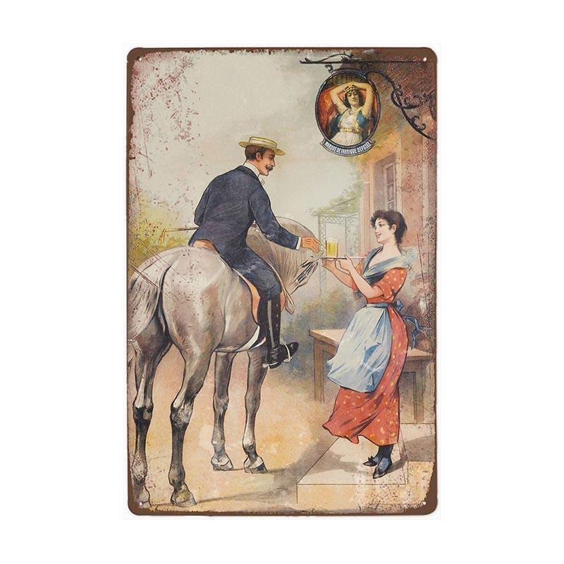 vintage metal plate cavalier beer vintage metal plate cavalier beer