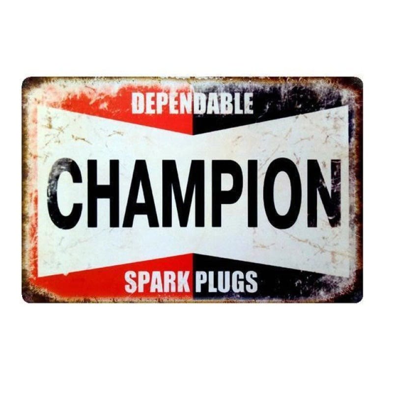 plaque-metal-vintage-champion-dependable-spark-plugs_13a238c5-f674-410f-97a0-f6d625f54df5 plaque métal vintage champion dependable spark plugs