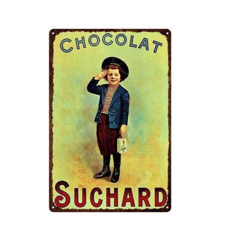 plaque-metal-vintage-chocolat-suchard-ecolier Plaque Métal Vintage Chocolat Suchard Écolier
