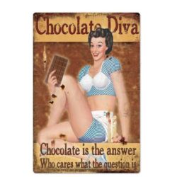 plaque métal vintage chocolate diva