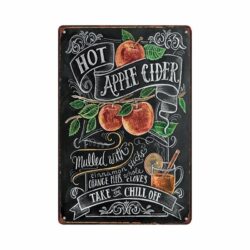 Plaque Métal Vintage Cidre Aux Pommes