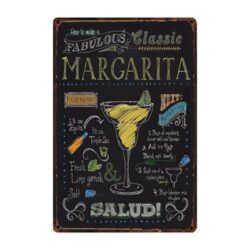 Plaque Métal Vintage Classic Margarita