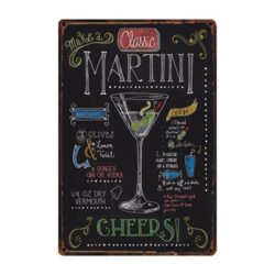 Plaque Métal Vintage Classic Martini