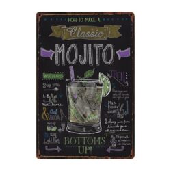 Plaque Métal Vintage Classic Mojito