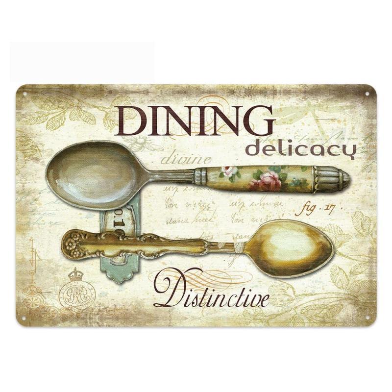 plaque-metal-vintage-couverts-diner Plaque Métal Vintage Couverts Diner