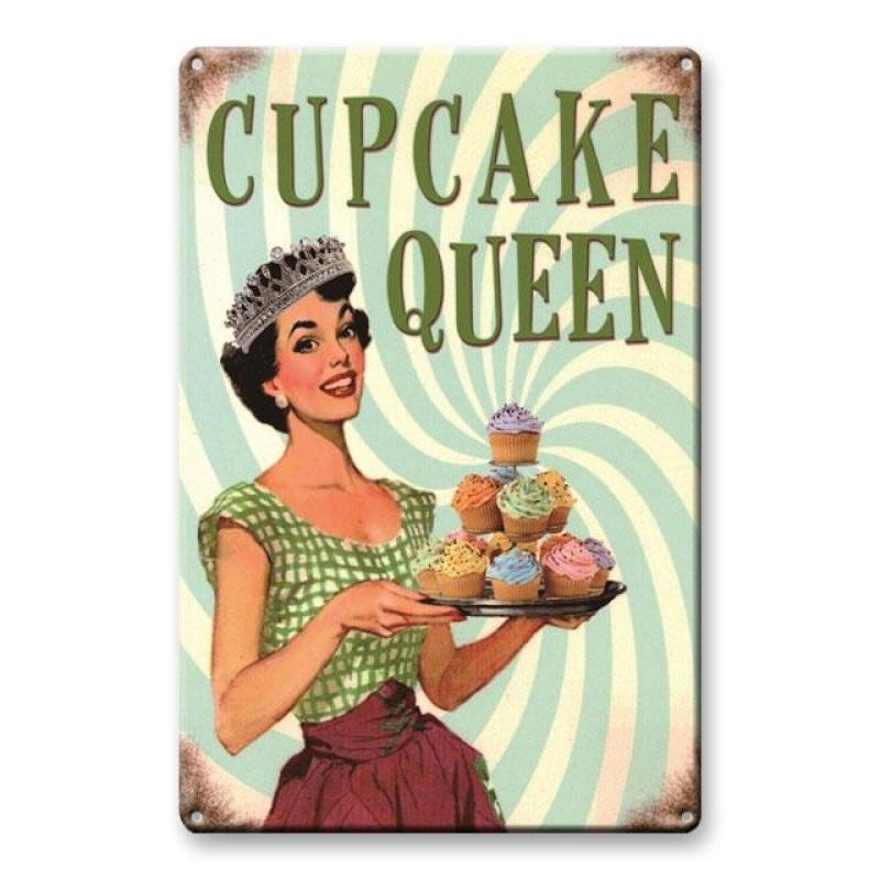 plaque-metal-vintage-cupcake-queen Plaque Métal Vintage Cupcake Queen