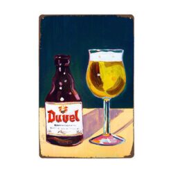 Plaque Métal Vintage Duvel Dessin