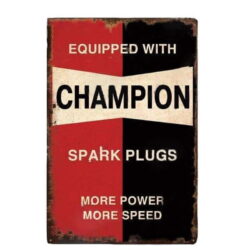 Plaque Métal Vintage Equipped With Champion
