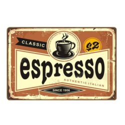 plaque métal vintage espresso