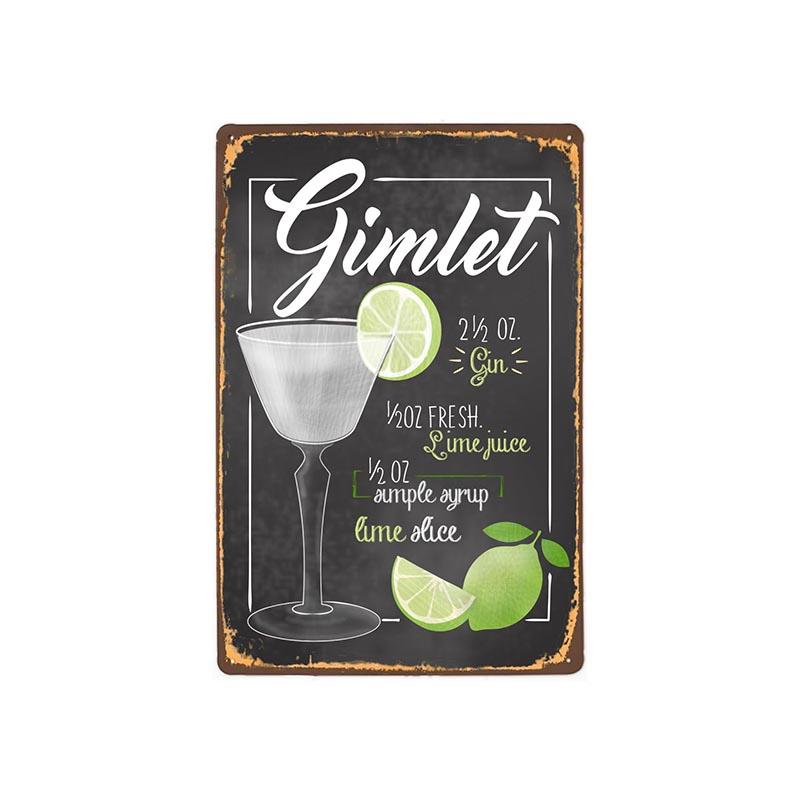 plaque-metal-vintage-gimlet Plaque Métal Vintage Gimlet