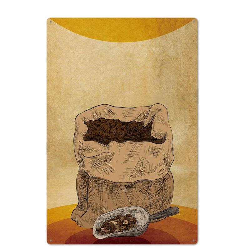 plaque-metal-vintage-grains-de-cafe Plaque Métal Vintage Grains De Café