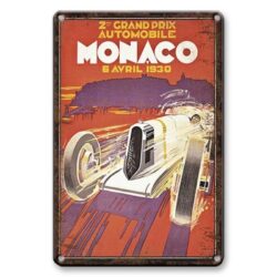 Plaque Métal Vintage Grand Prix Monaco 1930