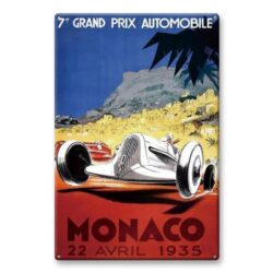 vintage metal plate grand prix monaco 1935
